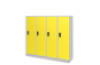 Low 4-person metal cloakroom - yellow