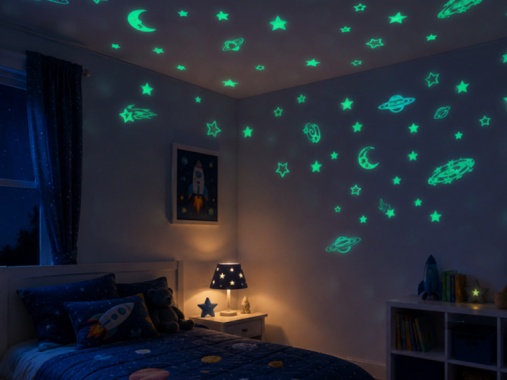 UV Glow in Dark (Moon, planets and stars – 43 piece set)