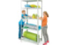 Metal unit with reinforced shelves