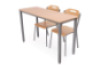 ASO desk for two people, size 3 with with an beech-coloured HPL laminate top
