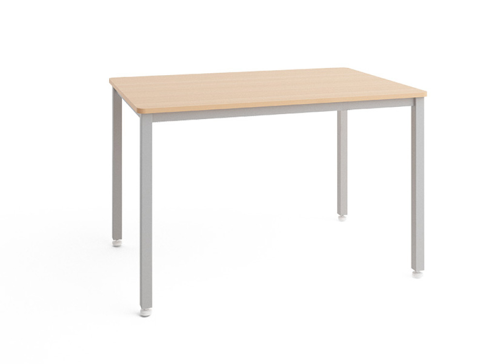 ASO desk for two people, size 3 with with an beech-coloured HPL laminate top