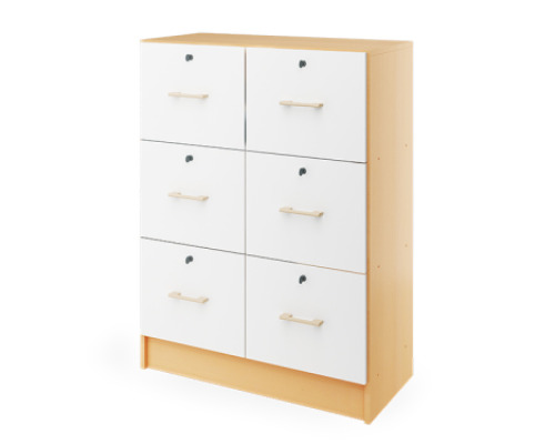 Prima. White chest of drawers - beech
