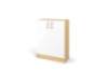 Birch storage unit with white doors from the Prima collection.