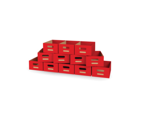 12 - big cardboard trays - Red