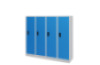 Low 4-person metal cloakroom - blue