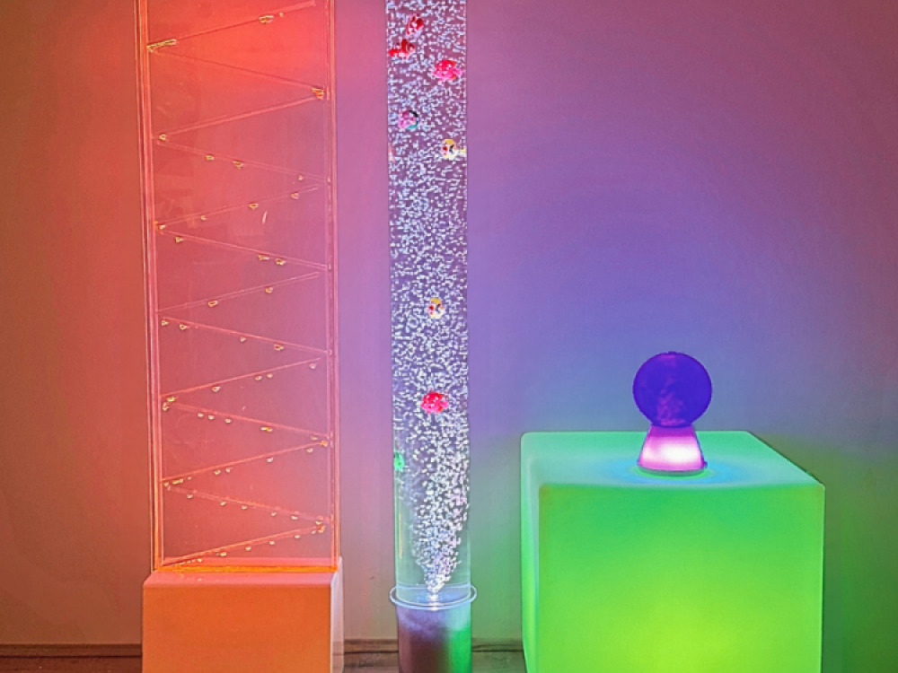 Colour changing Cube stool 40cm