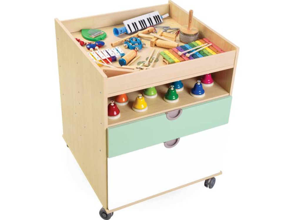 Cubo. Cabinet with musical instruments
