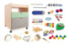 Cubo. Cabinet with musical instruments