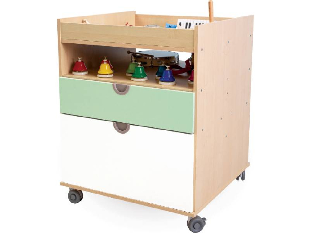 Cubo. Cabinet with musical instruments
