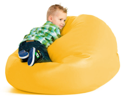 Large yellow pear-shaped PVC fabric. Sitting bag