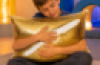 3kg Weighted Cushion- Gold and White