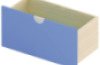 Cubo drawer. Wide, high. Azure blue