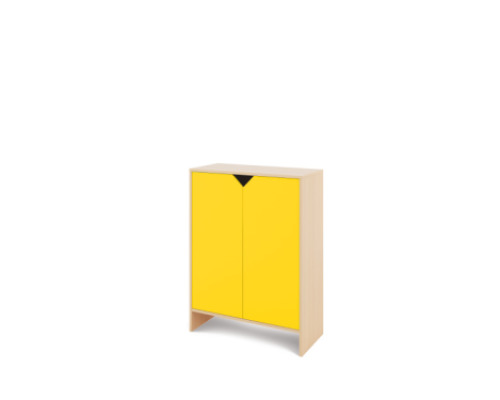 Storage Unit X with shelves + doors - Yellow