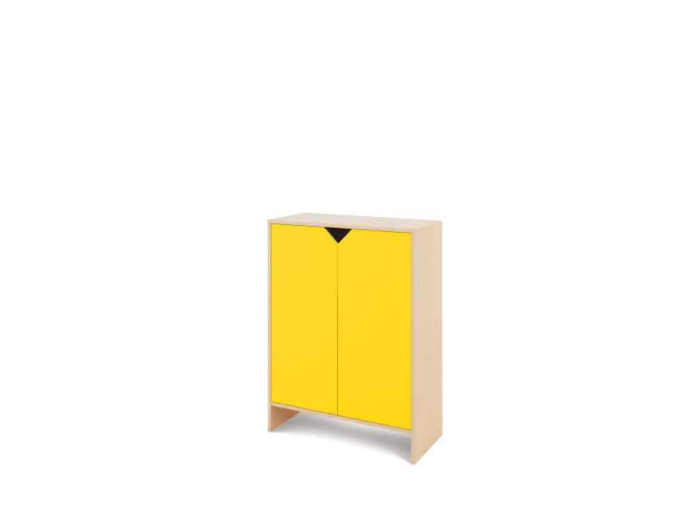 Storage Unit X with shelves + doors - Yellow