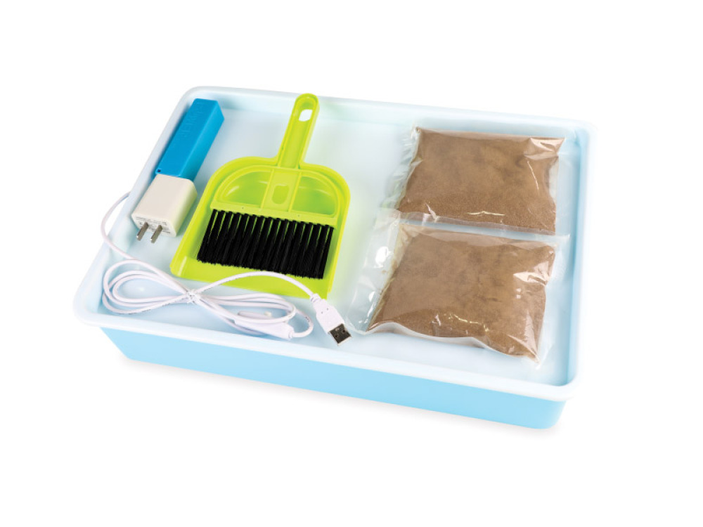 Illuminated mini sandbox with sensory sand