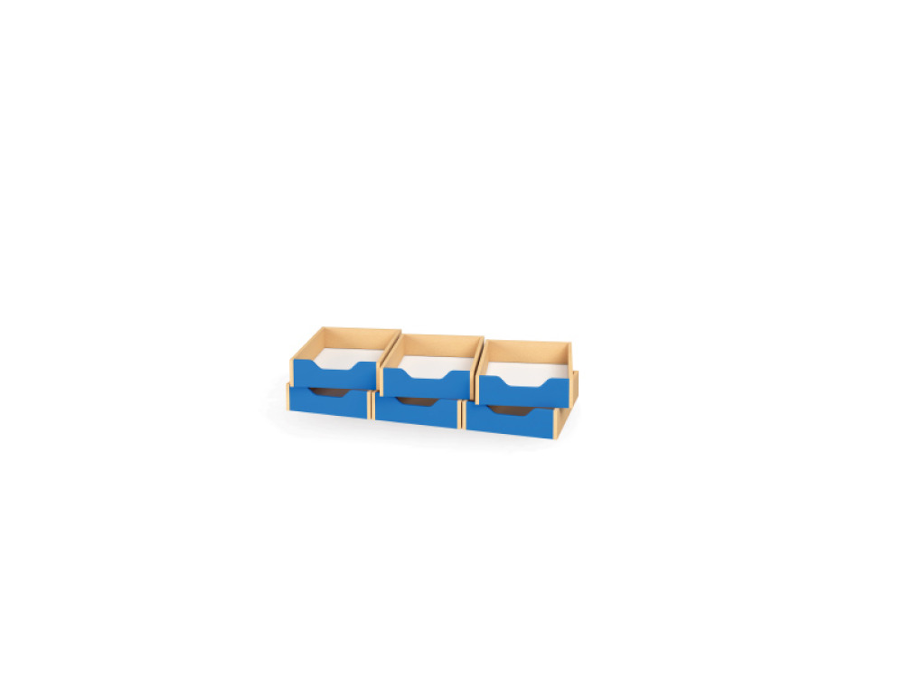 6 - small wooden trays - Blue