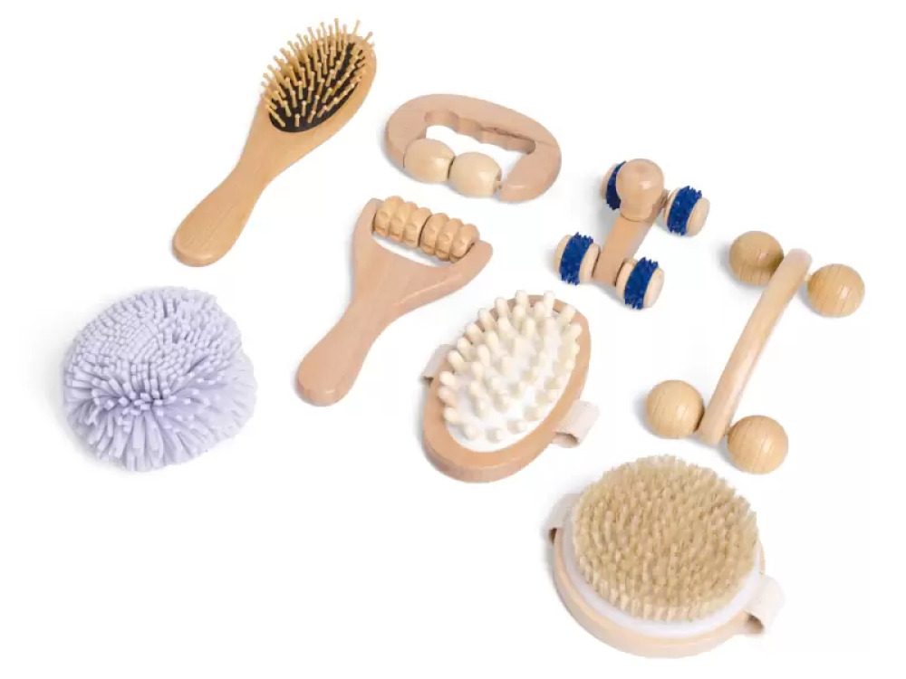 Wooden massage and stimulation set