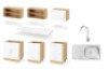 TRIO PREMIUM set 2 m with countertop in crystal white colour. Master Kitchen Collection