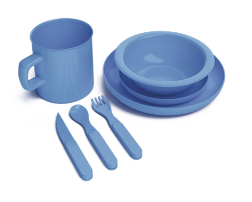 Melamine dish set for 5 children blue