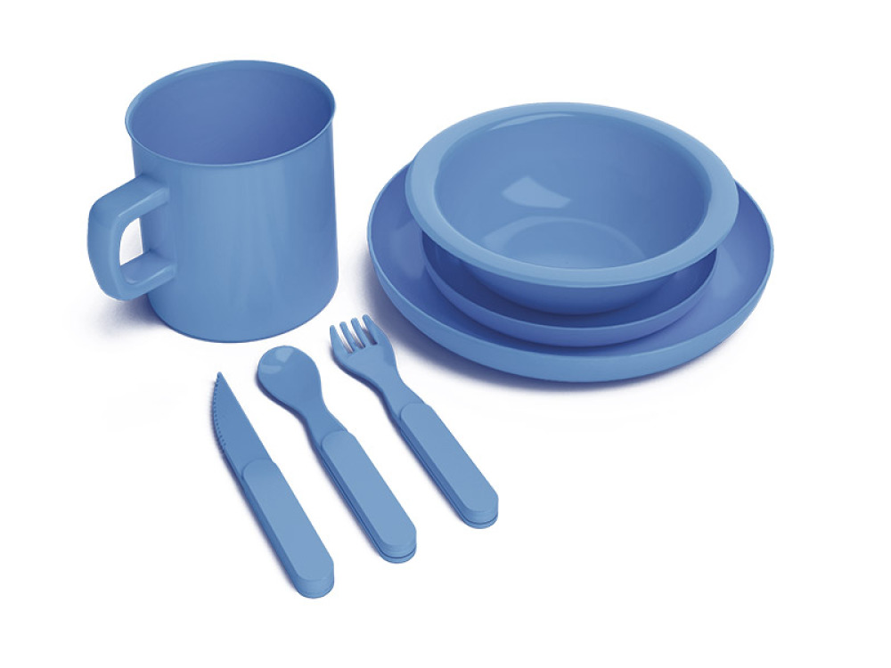 Melamine dish set for 5 children blue