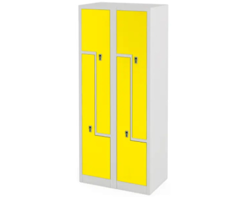 Metal 4-person cloakroom with a combination lock. Yellow - size L.