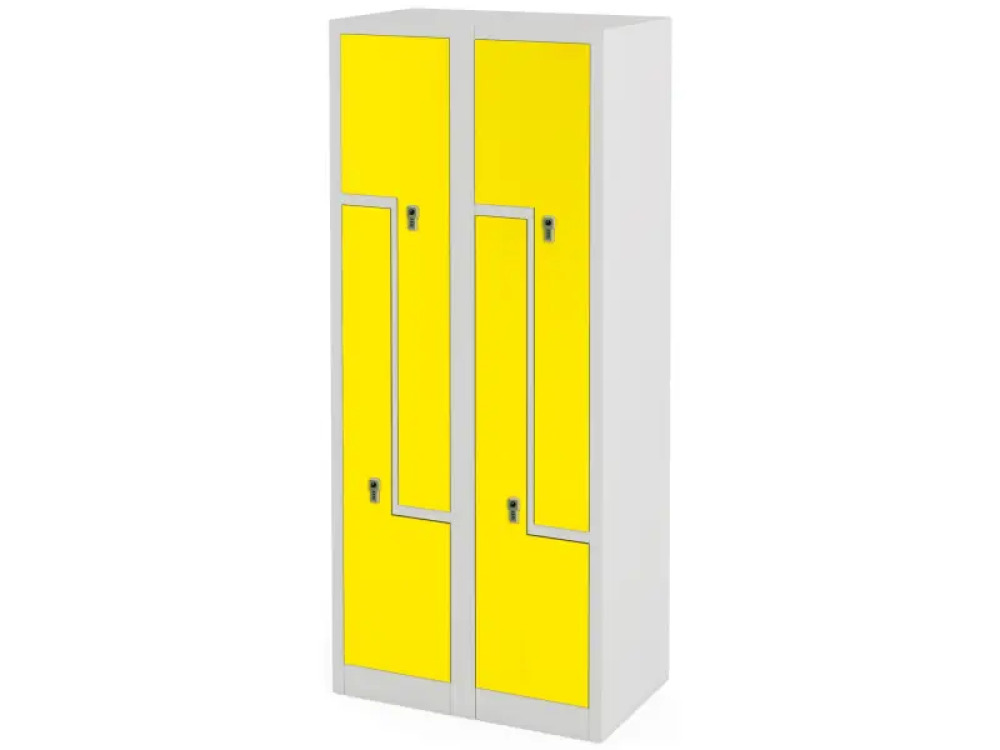Metal 4-person cloakroom with a combination lock. Yellow - size L.