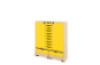 Storage Unit XL with shelves and doors + shallow cardboard trays & container - Yellow