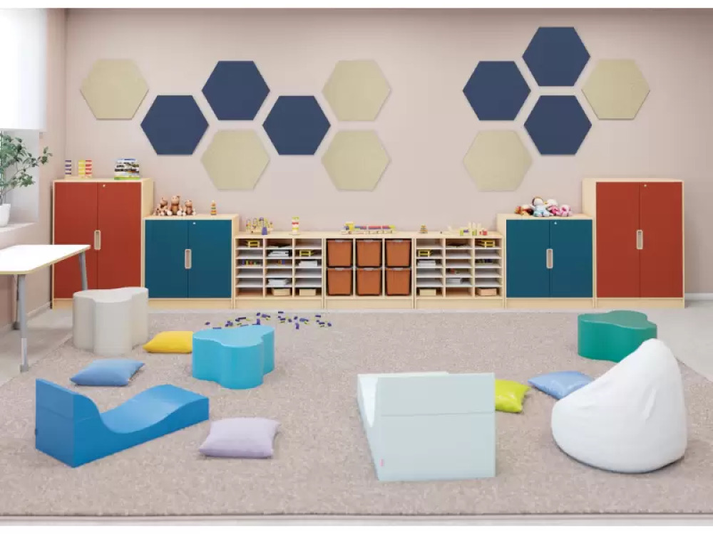 Hexagonal acoustic wall panel - Beige