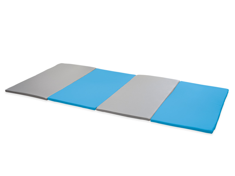 Foldable gymnastics mat 4-part. Sea-grey