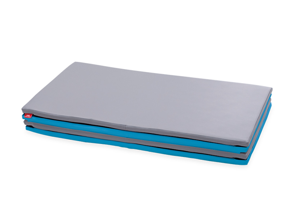 Foldable gymnastics mat 4-part. Sea-grey