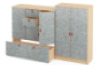 Grey tall doors with felt front. Cubo Acoustic Collection