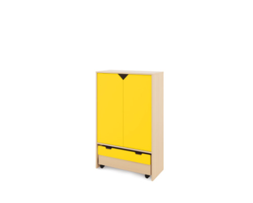 Storage Unit XL with shelves + doors & container - Yellow