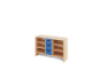 Storage Unit M with shelves + deep wooden trays - Blue