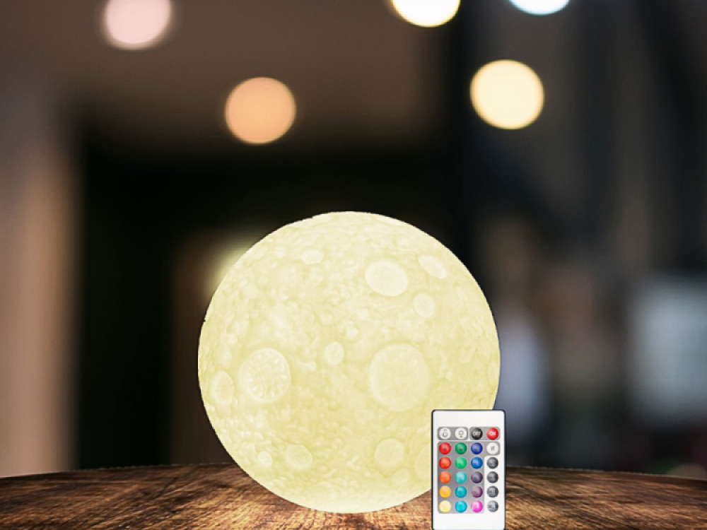 Colour changing moon rock with remote