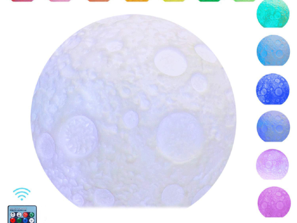 Colour changing moon rock with remote