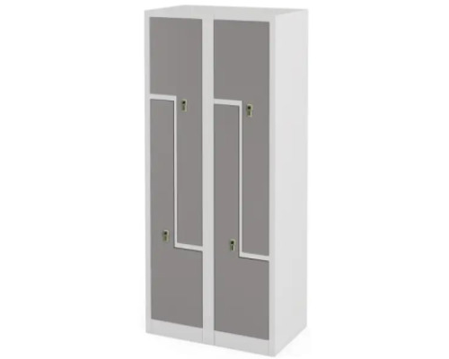 Metal 4-person cloakroom with a combination lock. Grey - size L.