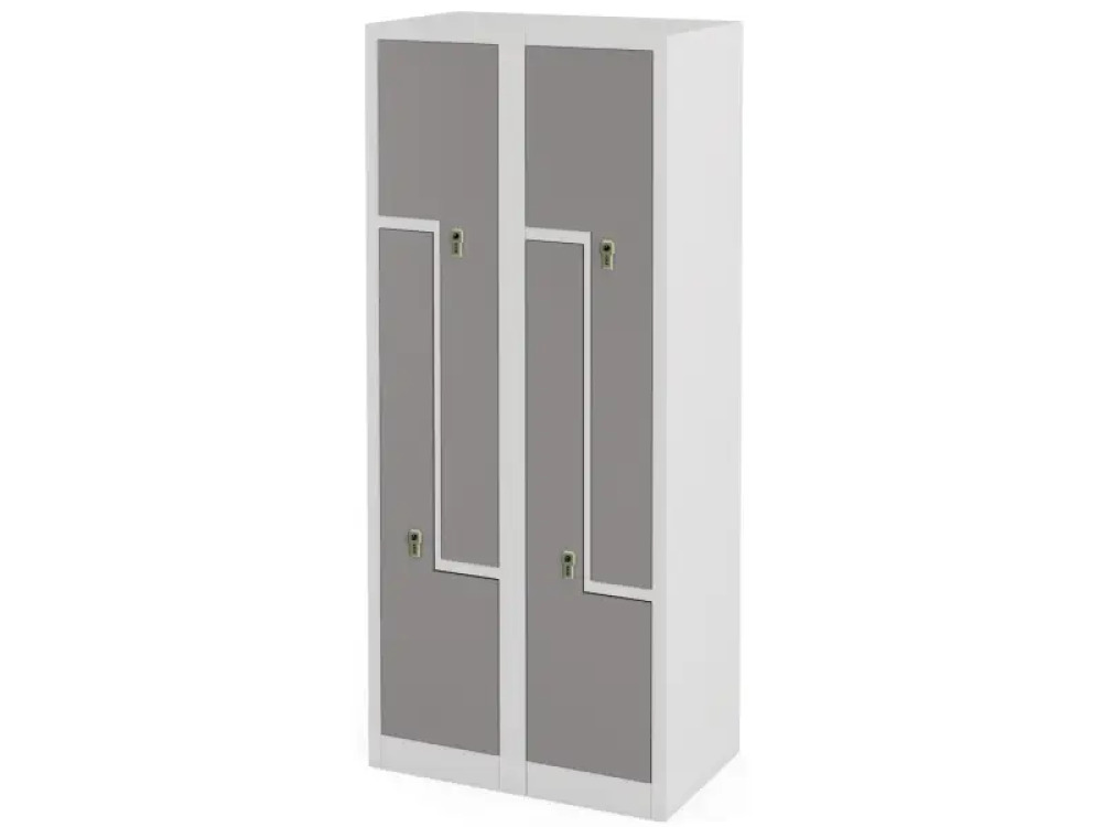Metal 4-person cloakroom with a combination lock. Grey - size L.