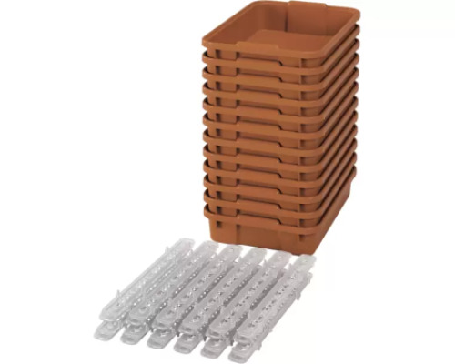 Small plastic containers with runners - eco sienna - 12
