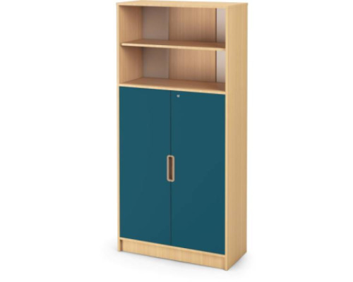 Tall Cabinet 92 with doors and lock - Type B - Emerald blue