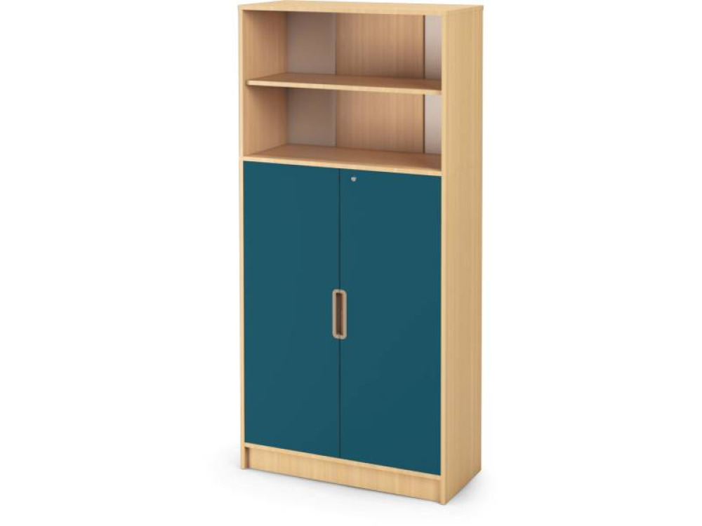 Tall Cabinet 92 with doors and lock - Type B - Emerald blue
