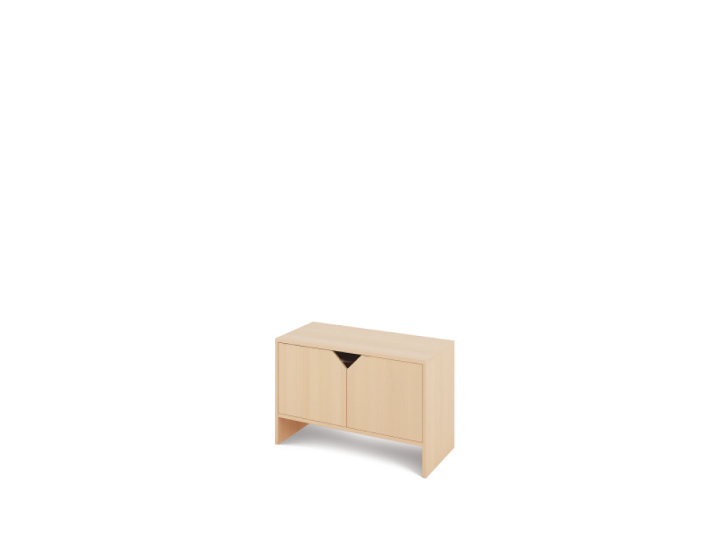 Storage Unit S with shelves + doors - Beech