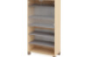High wardrobe with shelves and glass doors. Grey. Fresh Collection