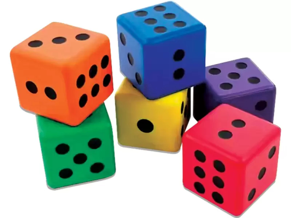 Foam dice with dots