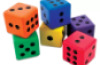 Foam dice with dots