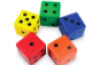 Foam dice with dots