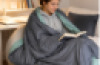 Light Weight Breathable Bamboo Fabric Weighted Blanket and Pillow Case 4kg | Grey/Green