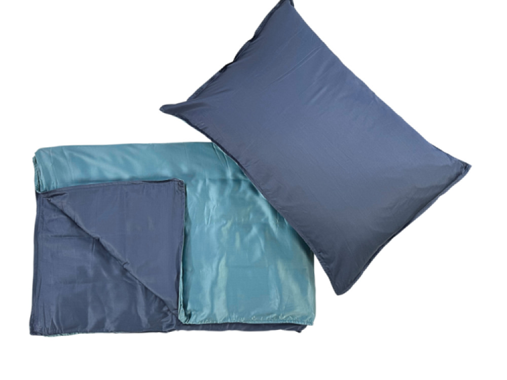 Light Weight Breathable Bamboo Fabric Weighted Blanket and Pillow Case 4kg | Grey/Green