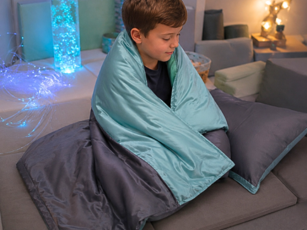 Light Weight Breathable Bamboo Fabric Weighted Blanket and Pillow Case 4kg | Grey/Green