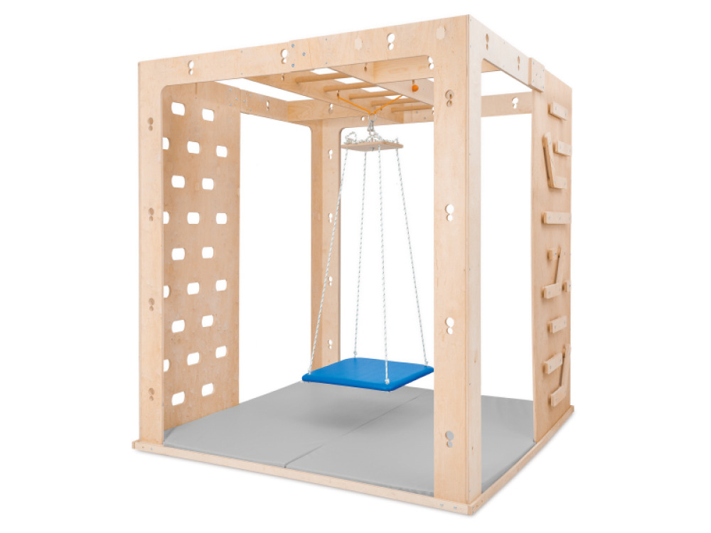 Blue platform. Therapeutic swing