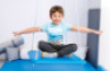 Blue platform. Therapeutic swing